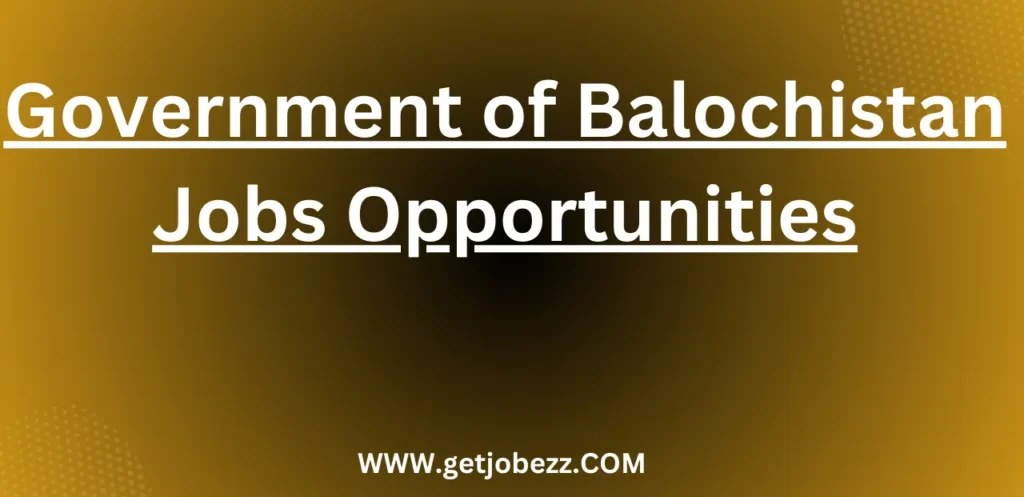 Government of Balochistan Jobs Opportunities