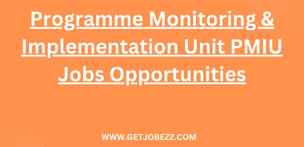 Programme Monitoring & Implementation Unit PMIU Jobs Opportunities