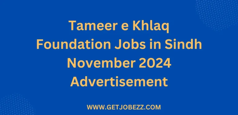 Tameer e Khlaq Foundation Jobs in Sindh November 2024 Advertisement